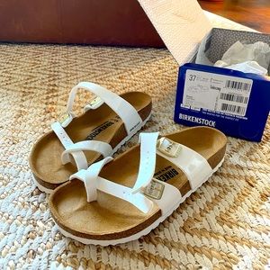 Birkenstock Mayari PATENT leather white-NEVER worn